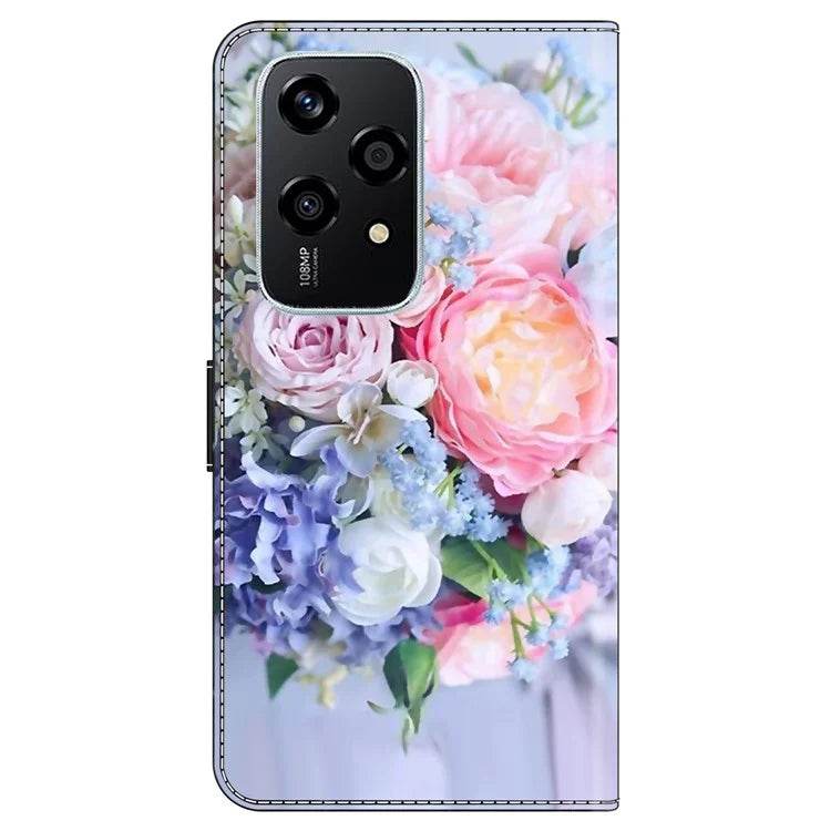 For Honor 200 Lite Wallet Case Magnetic Clasp 3D Pattern Leather Phone Cover