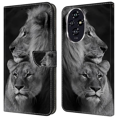 For Honor 200 5G Wallet Case Magnetic Clasp 3D Pattern Leather Phone Cover