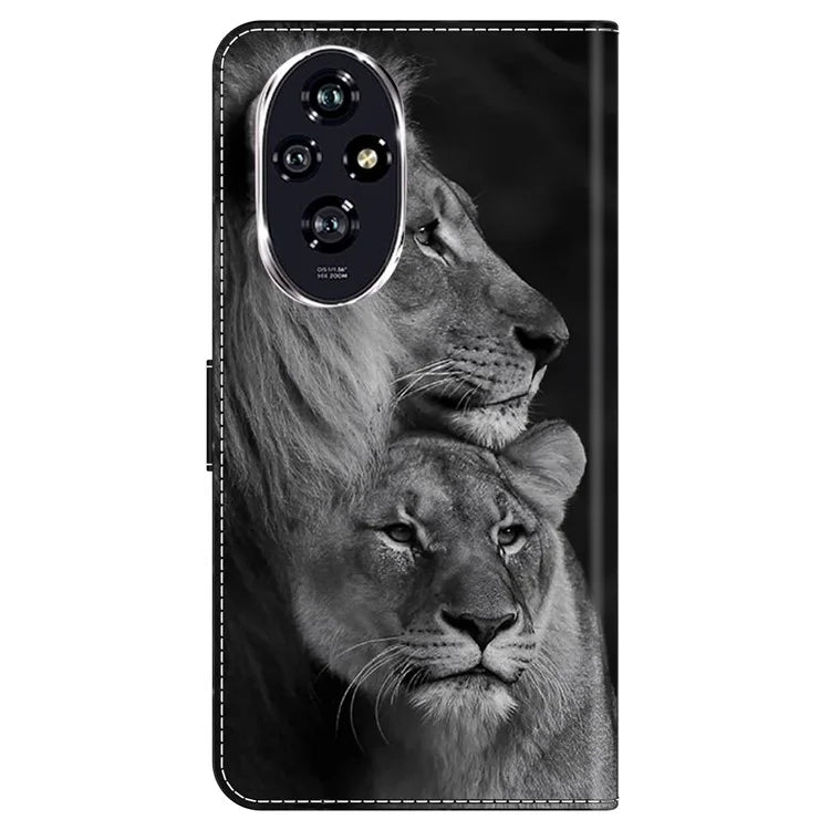 For Honor 200 5G Wallet Case Magnetic Clasp 3D Pattern Leather Phone Cover