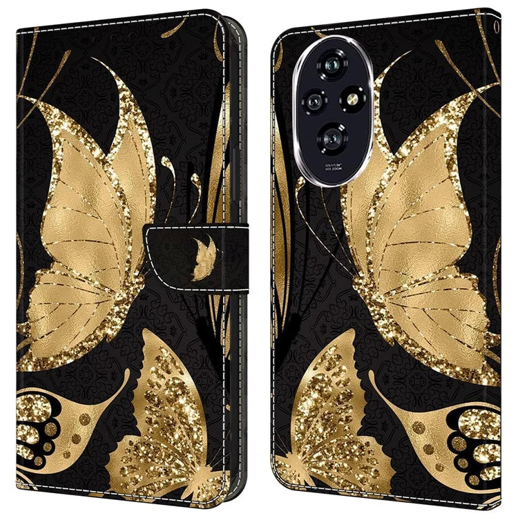 For Honor 200 5G Wallet Case Magnetic Clasp 3D Pattern Leather Phone Cover