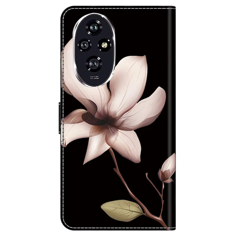 For Honor 200 5G Wallet Case Magnetic Clasp 3D Pattern Leather Phone Cover