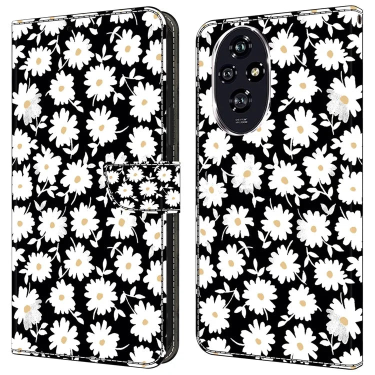 For Honor 200 5G Wallet Case Magnetic Clasp 3D Pattern Leather Phone Cover