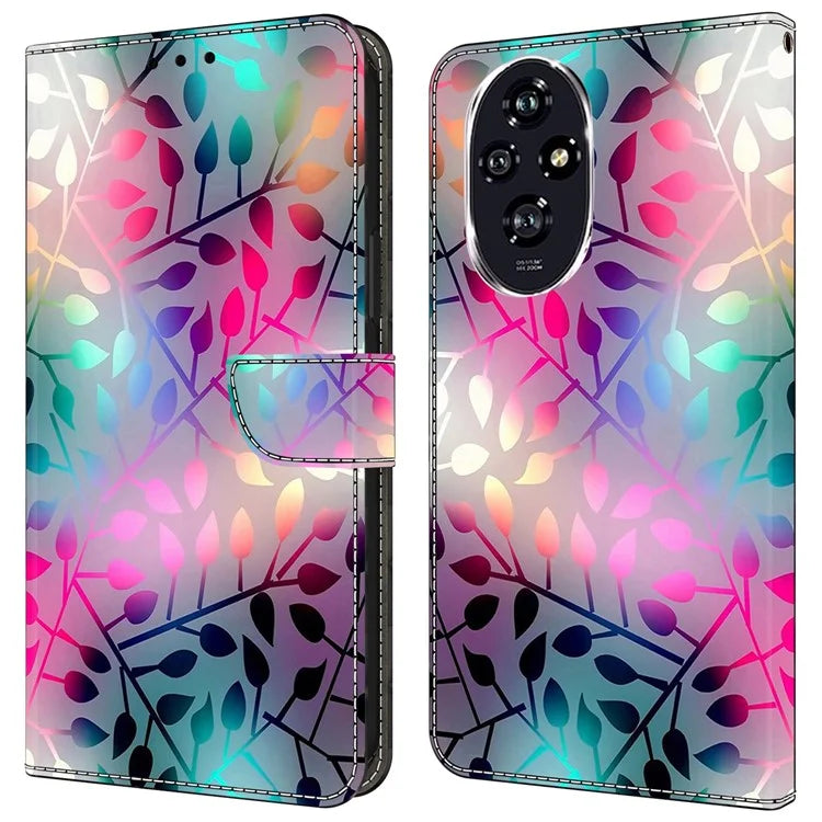 For Honor 200 5G Wallet Case Magnetic Clasp 3D Pattern Leather Phone Cover