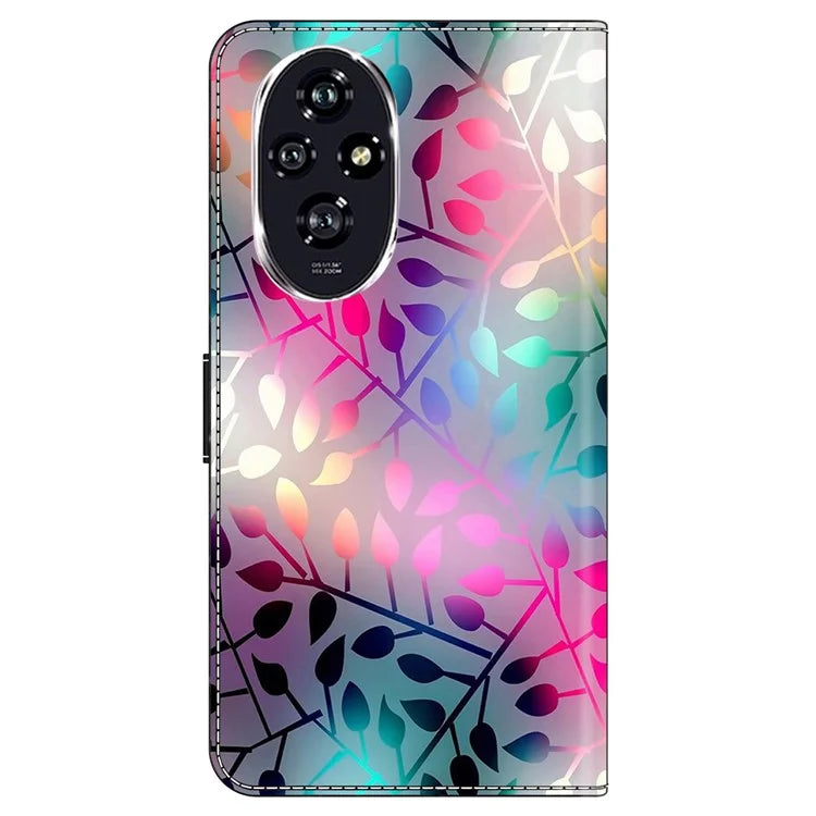 For Honor 200 5G Wallet Case Magnetic Clasp 3D Pattern Leather Phone Cover