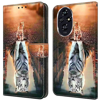 For Honor 200 5G Wallet Case Magnetic Clasp 3D Pattern Leather Phone Cover