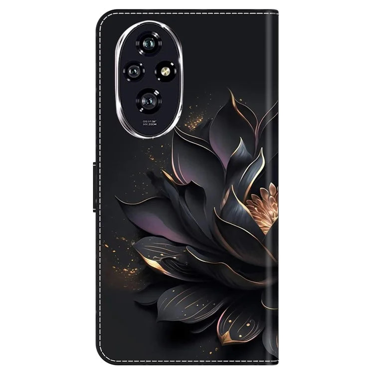 For Honor 200 5G Wallet Case Magnetic Clasp 3D Pattern Leather Phone Cover