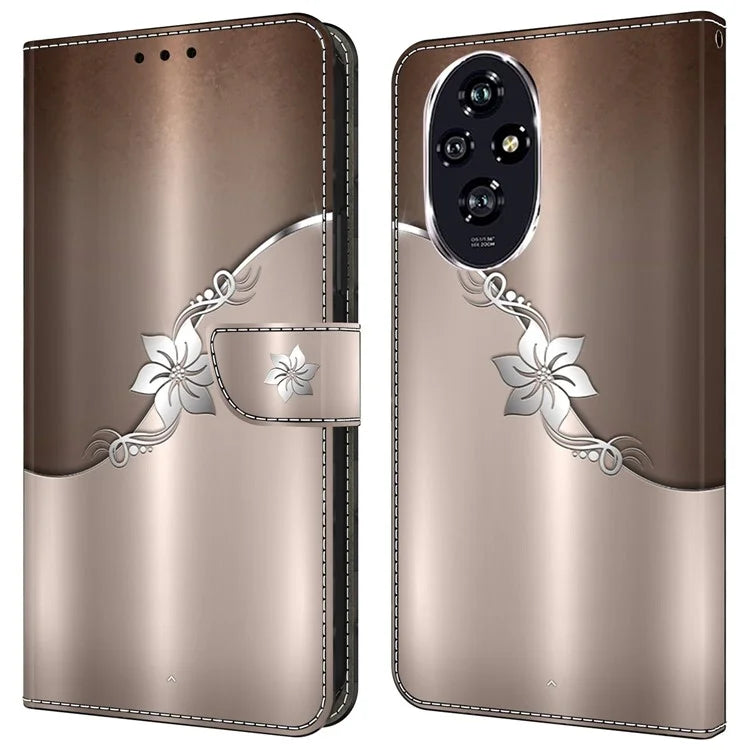 For Honor 200 5G Wallet Case Magnetic Clasp 3D Pattern Leather Phone Cover