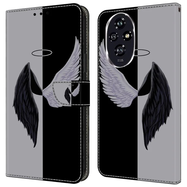 For Honor 200 Pro 5G Wallet Case Magnetic Clasp 3D Pattern Leather Phone Cover