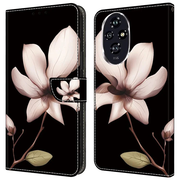 For Honor 200 Pro 5G Wallet Case Magnetic Clasp 3D Pattern Leather Phone Cover