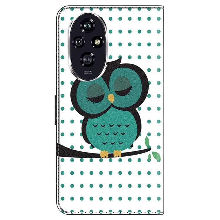 For Honor 200 Pro 5G Wallet Case Magnetic Clasp 3D Pattern Leather Phone Cover
