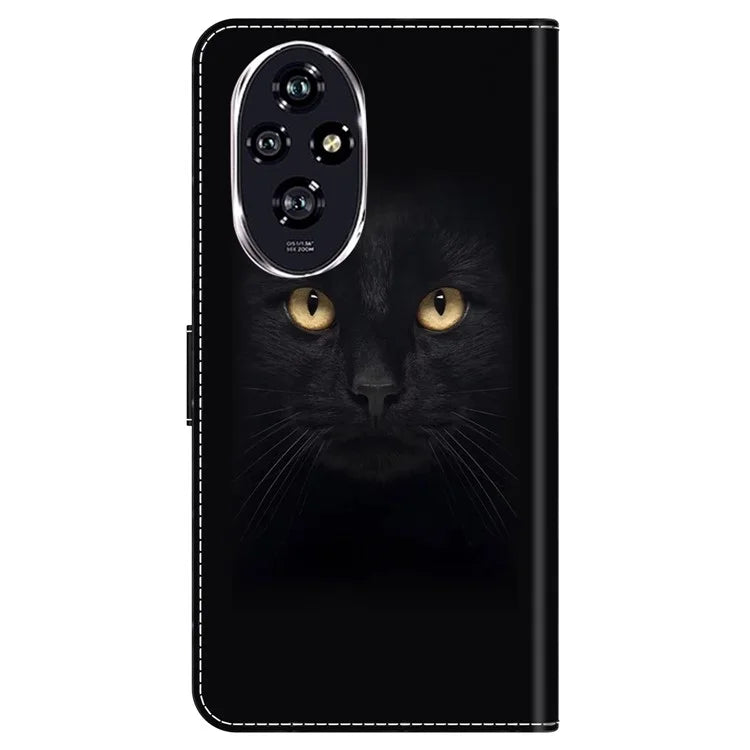For Honor 200 Pro 5G Wallet Case Magnetic Clasp 3D Pattern Leather Phone Cover