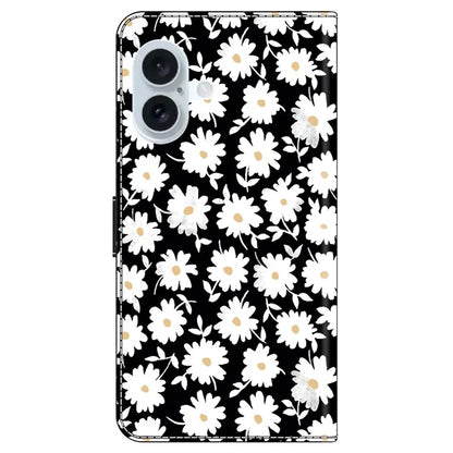 For iPhone 16 Wallet Case Magnetic Clasp 3D Pattern Leather Phone Cover