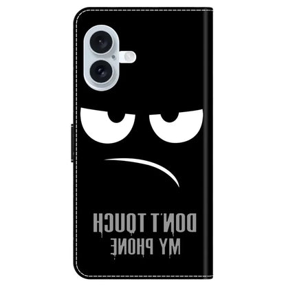 For iPhone 16 Wallet Case Magnetic Clasp 3D Pattern Leather Phone Cover