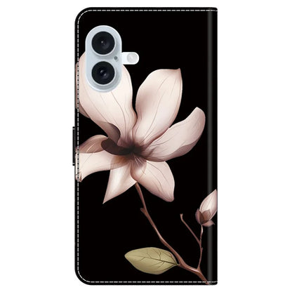 For iPhone 16 Wallet Case Magnetic Clasp 3D Pattern Leather Phone Cover