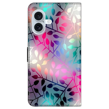 For iPhone 16 Wallet Case Magnetic Clasp 3D Pattern Leather Phone Cover