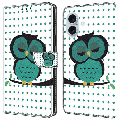 For iPhone 16 Wallet Case Magnetic Clasp 3D Pattern Leather Phone Cover