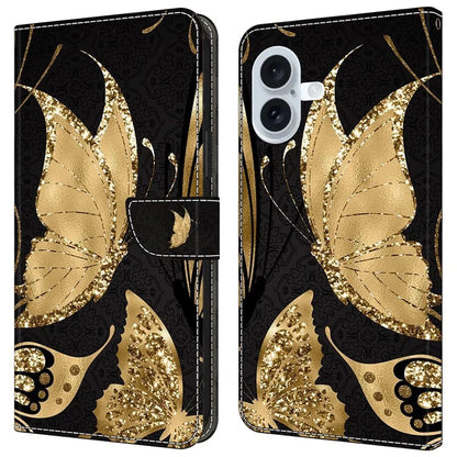 For iPhone 16 Wallet Case Magnetic Clasp 3D Pattern Leather Phone Cover