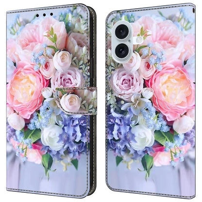 For iPhone 16 Wallet Case Magnetic Clasp 3D Pattern Leather Phone Cover