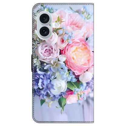 For iPhone 16 Wallet Case Magnetic Clasp 3D Pattern Leather Phone Cover