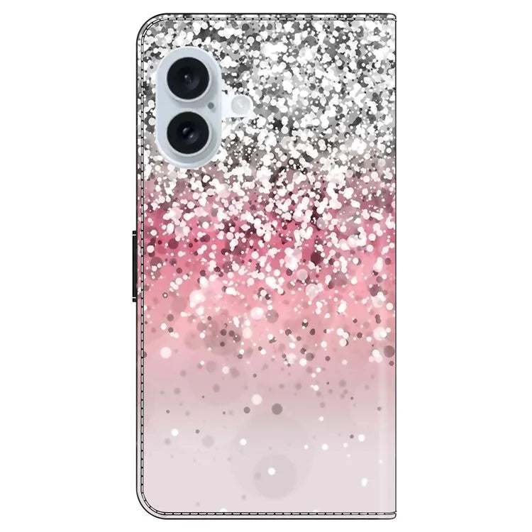 For iPhone 16 Wallet Case Magnetic Clasp 3D Pattern Leather Phone Cover