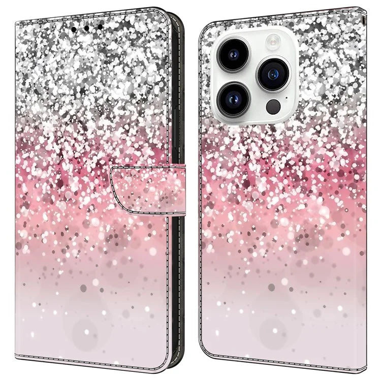 For iPhone 16 Pro Max Case Magnetic Clasp 3D Pattern Leather Wallet Phone Cover