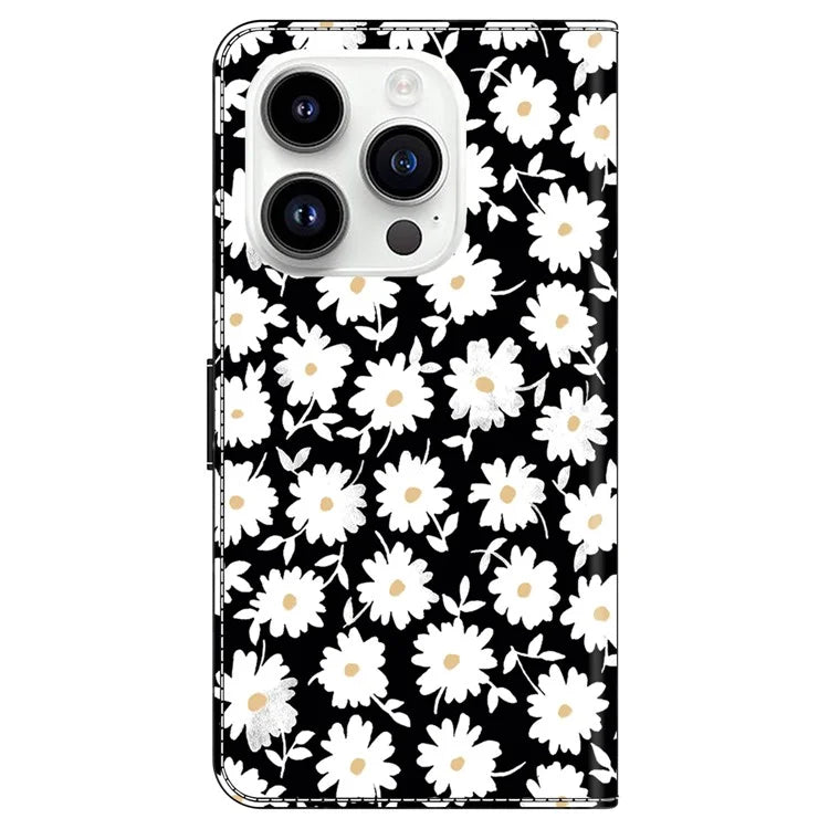 For iPhone 16 Pro Max Case Magnetic Clasp 3D Pattern Leather Wallet Phone Cover