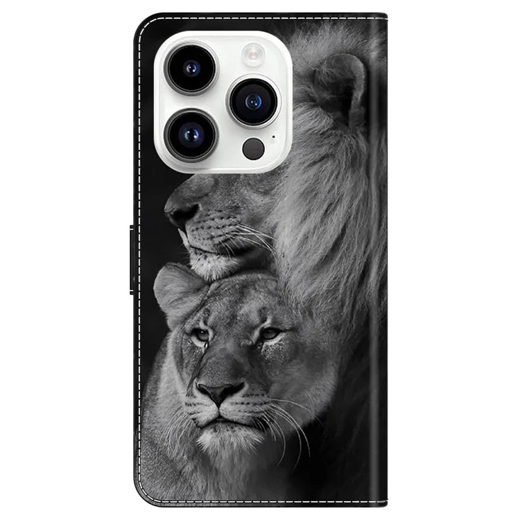 For iPhone 16 Pro Max Case Magnetic Clasp 3D Pattern Leather Wallet Phone Cover