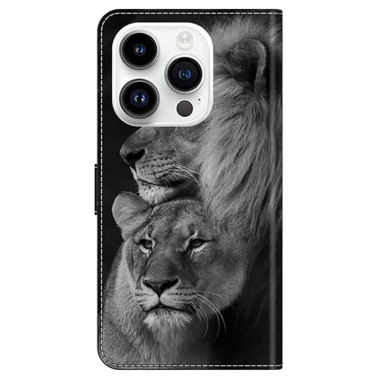 For iPhone 16 Pro Max Case Magnetic Clasp 3D Pattern Leather Wallet Phone Cover