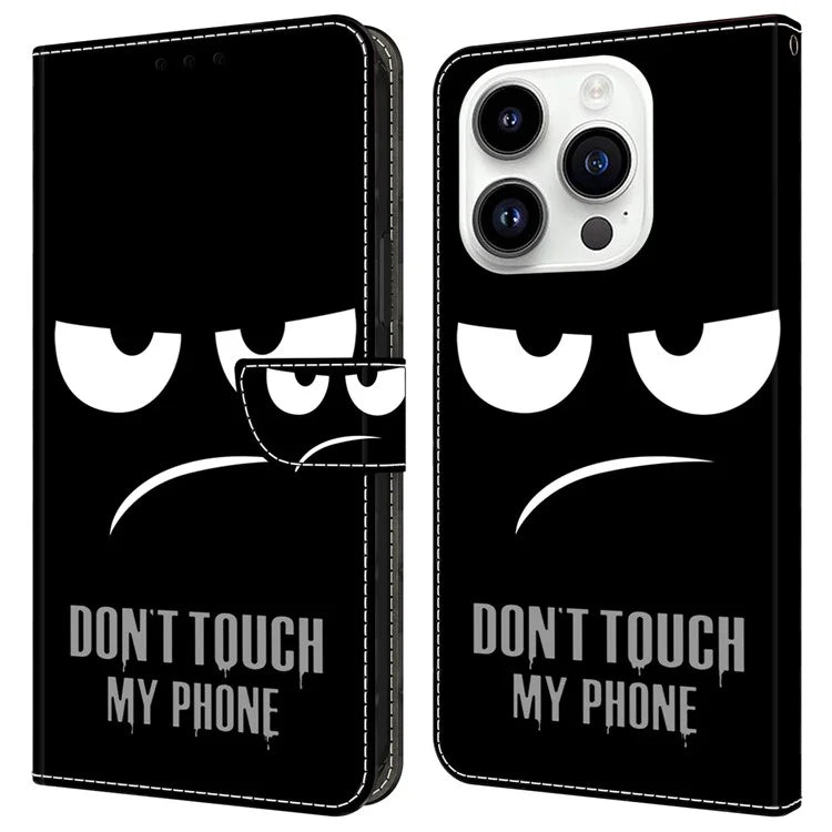 For iPhone 16 Pro Max Case Magnetic Clasp 3D Pattern Leather Wallet Phone Cover