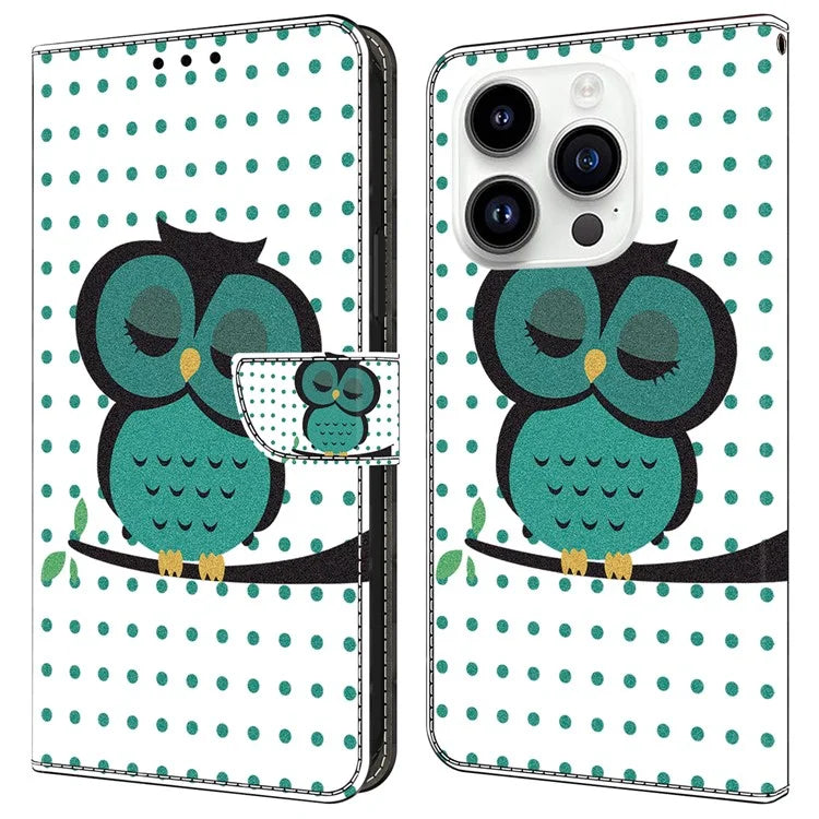 For iPhone 16 Pro Max Case Magnetic Clasp 3D Pattern Leather Wallet Phone Cover