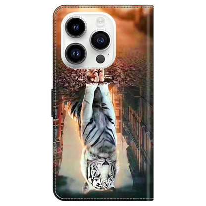 For iPhone 16 Pro Max Case Magnetic Clasp 3D Pattern Leather Wallet Phone Cover