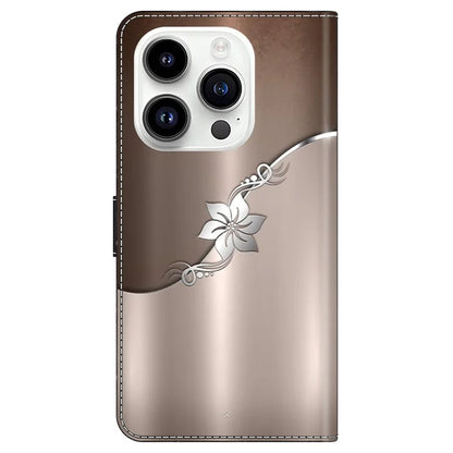 For iPhone 16 Pro Max Case Magnetic Clasp 3D Pattern Leather Wallet Phone Cover
