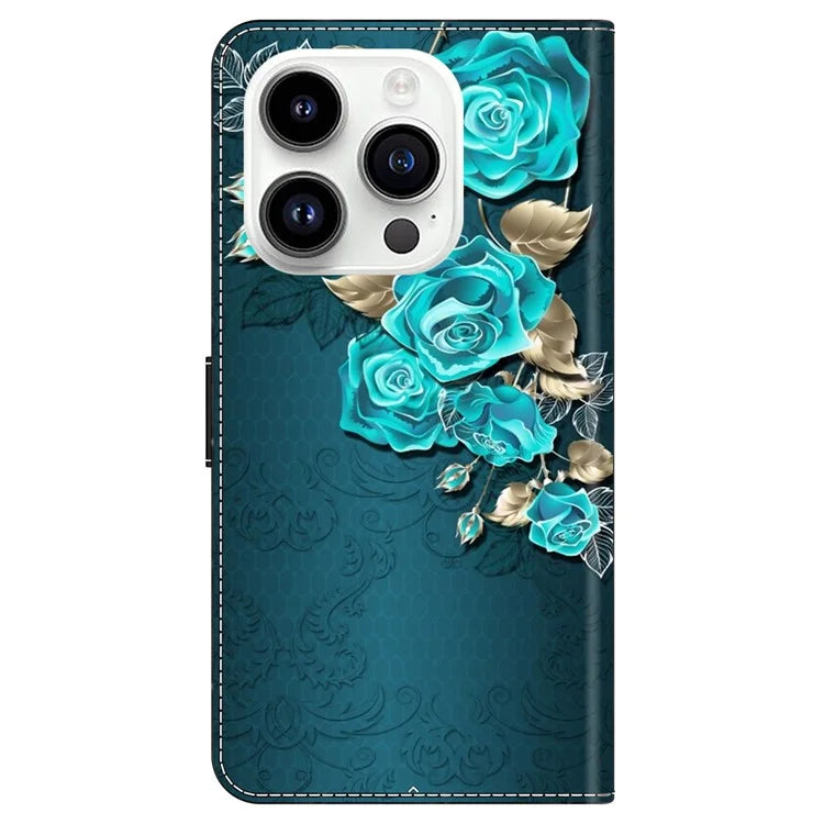 For iPhone 16 Pro Max Case Magnetic Clasp 3D Pattern Leather Wallet Phone Cover