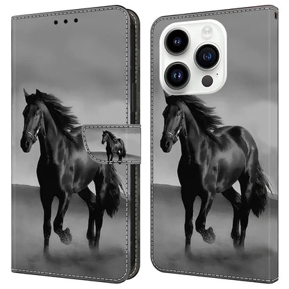 For iPhone 16 Pro Max Case Magnetic Clasp 3D Pattern Leather Wallet Phone Cover