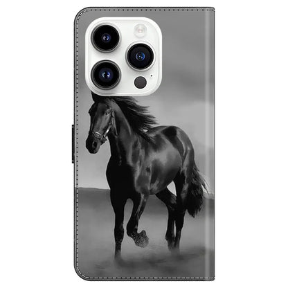 For iPhone 16 Pro Max Case Magnetic Clasp 3D Pattern Leather Wallet Phone Cover