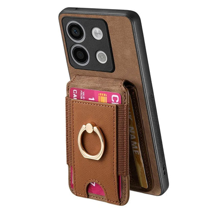 D14 For Xiaomi Redmi Note 13 Pro 5G  /  Xiaomi Poco X6 5G Case Vertical Flip Card Holder Ring Holder Kickstand Anti-Fall Cover