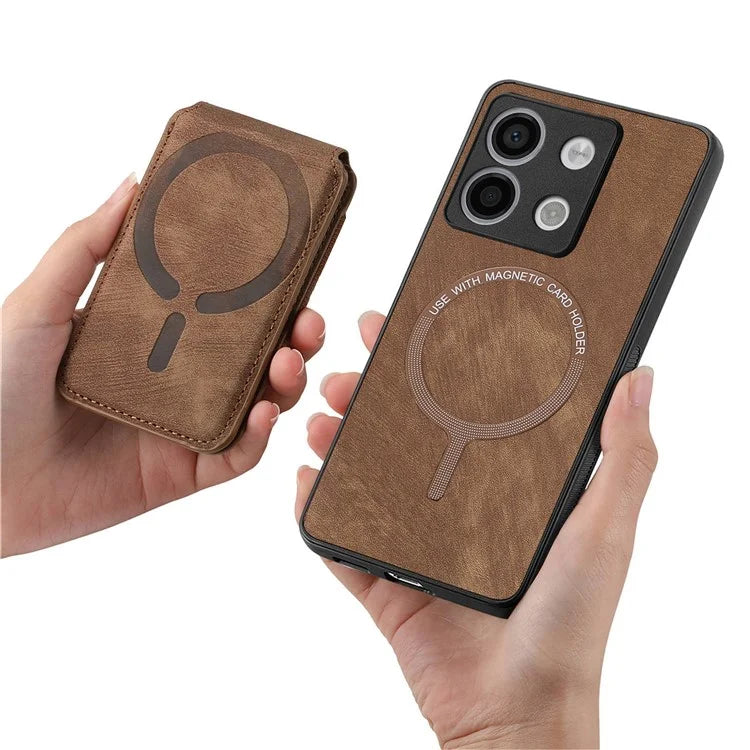 D14 For Xiaomi Redmi Note 13 Pro 5G  /  Xiaomi Poco X6 5G Case Vertical Flip Card Holder Ring Holder Kickstand Anti-Fall Cover