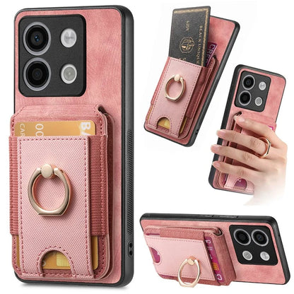 D14 For Xiaomi Redmi Note 13 Pro 5G  /  Xiaomi Poco X6 5G Case Vertical Flip Card Holder Ring Holder Kickstand Anti-Fall Cover