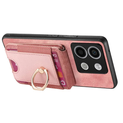 D14 For Xiaomi Redmi Note 13 Pro 5G  /  Xiaomi Poco X6 5G Case Vertical Flip Card Holder Ring Holder Kickstand Anti-Fall Cover
