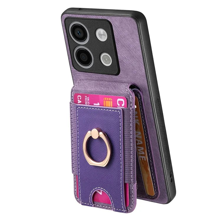 D14 For Xiaomi Redmi Note 13 Pro 5G  /  Xiaomi Poco X6 5G Case Vertical Flip Card Holder Ring Holder Kickstand Anti-Fall Cover