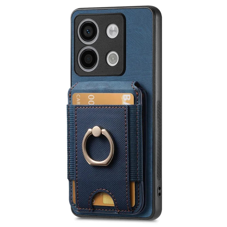 D14 For Xiaomi Redmi Note 13 Pro 5G  /  Xiaomi Poco X6 5G Case Vertical Flip Card Holder Ring Holder Kickstand Anti-Fall Cover