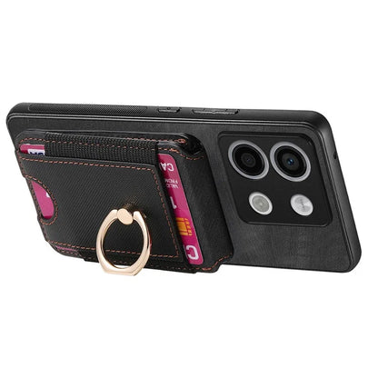 D14 For Xiaomi Redmi Note 13 Pro 5G  /  Xiaomi Poco X6 5G Case Vertical Flip Card Holder Ring Holder Kickstand Anti-Fall Cover