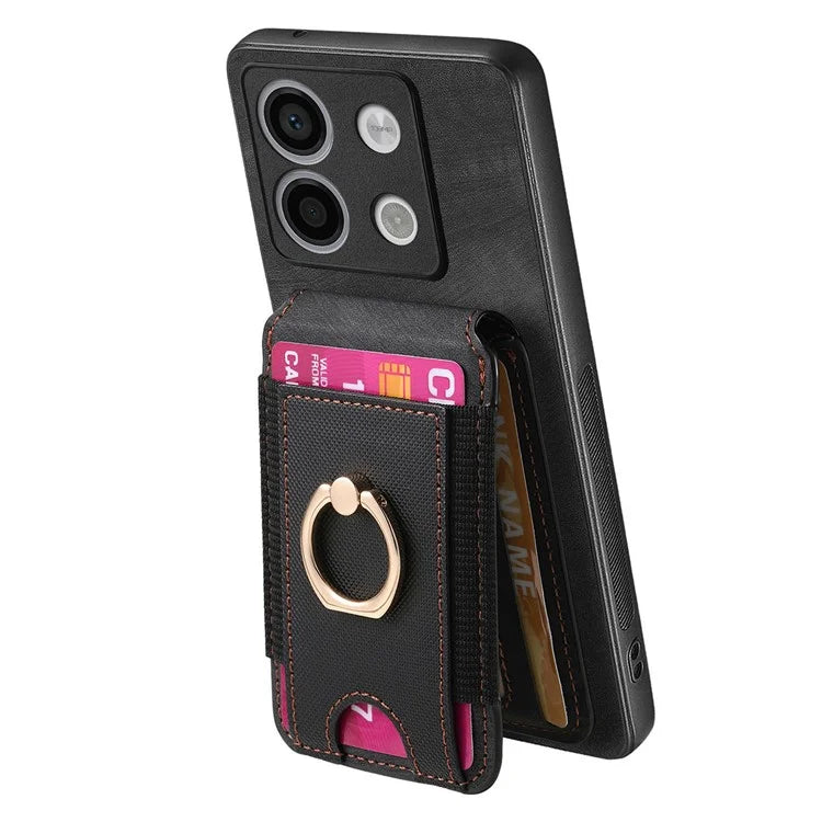D14 For Xiaomi Redmi Note 13 Pro 5G  /  Xiaomi Poco X6 5G Case Vertical Flip Card Holder Ring Holder Kickstand Anti-Fall Cover