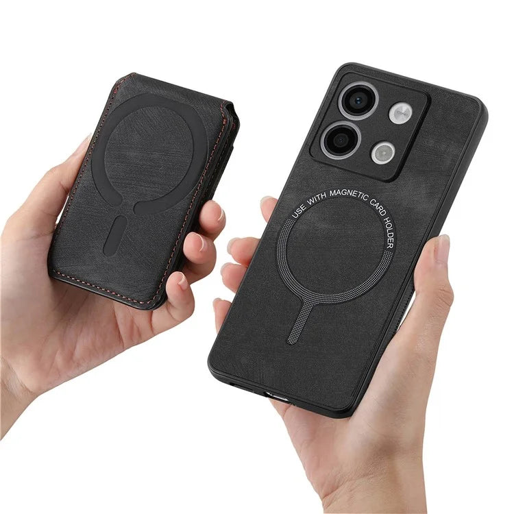 D14 For Xiaomi Redmi Note 13 Pro 5G  /  Xiaomi Poco X6 5G Case Vertical Flip Card Holder Ring Holder Kickstand Anti-Fall Cover