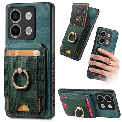 D14 For Xiaomi Redmi Note 13 Pro 5G  /  Xiaomi Poco X6 5G Case Vertical Flip Card Holder Ring Holder Kickstand Anti-Fall Cover