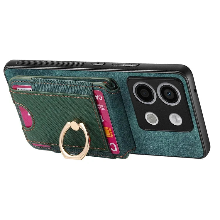 D14 For Xiaomi Redmi Note 13 Pro 5G  /  Xiaomi Poco X6 5G Case Vertical Flip Card Holder Ring Holder Kickstand Anti-Fall Cover