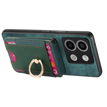 D14 For Xiaomi Redmi Note 13 Pro 5G  /  Xiaomi Poco X6 5G Case Vertical Flip Card Holder Ring Holder Kickstand Anti-Fall Cover