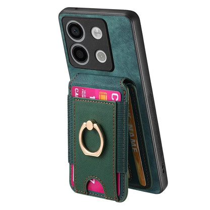 D14 For Xiaomi Redmi Note 13 Pro 5G  /  Xiaomi Poco X6 5G Case Vertical Flip Card Holder Ring Holder Kickstand Anti-Fall Cover