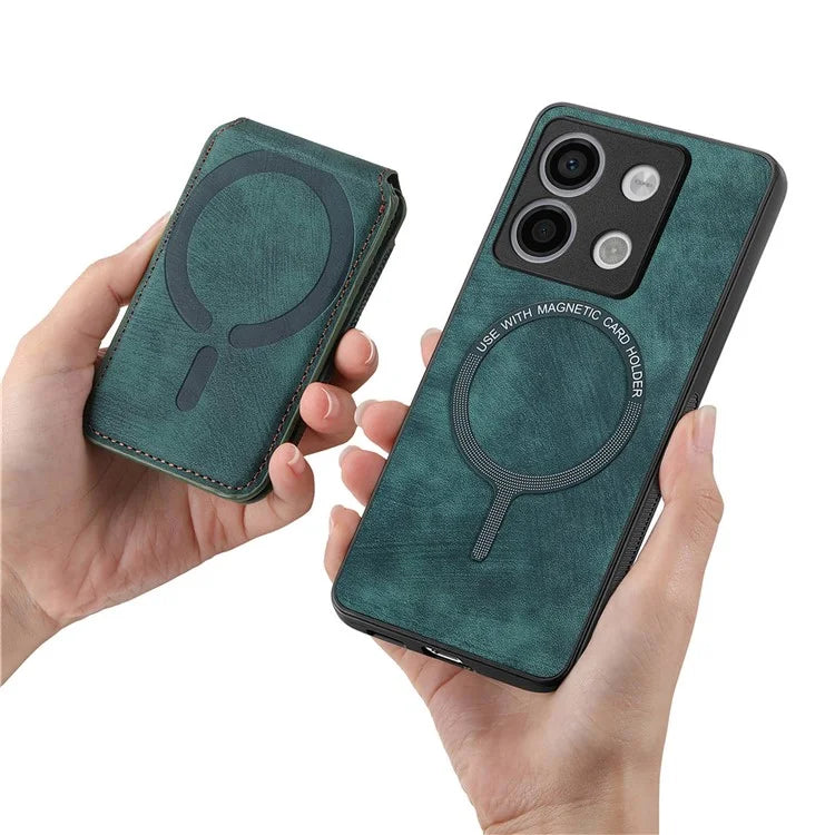 D14 For Xiaomi Redmi Note 13 Pro 5G  /  Xiaomi Poco X6 5G Case Vertical Flip Card Holder Ring Holder Kickstand Anti-Fall Cover