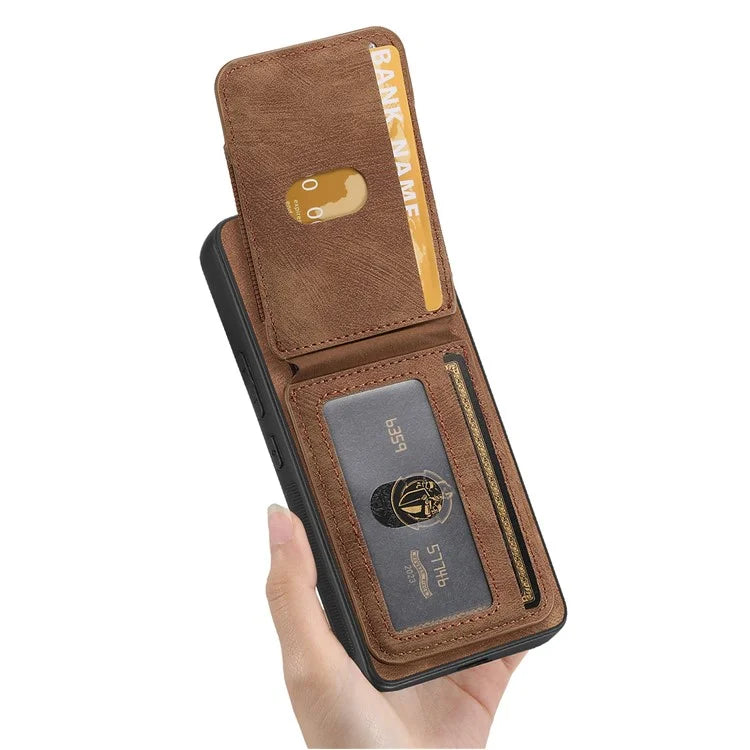D14 For Xiaomi Redmi Note 13 Pro 4G  /  Xiaomi Poco M6 4G Case Vertical Flip Card Holder Ring Holder Kickstand Anti-Fall Cover